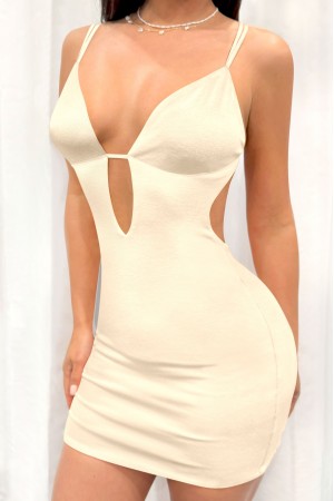 SLEEVELESS CUTOUT OPEN BACK BODYCON MINI DRESS