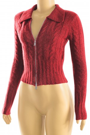 LONG SLEEVE DUAL ZIP KNIT SWEATER