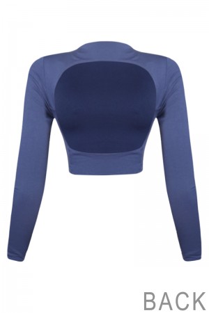 CUTOUT LONG SLEEVE CROP TOP