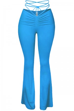 WAIST TIE FLARE PANTS