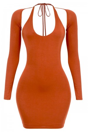 HALTER MINI DRESS W/ REMOVABLE BOLERO