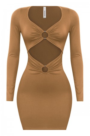 LONG SLEEVE MINI DRESS W/ FRONT