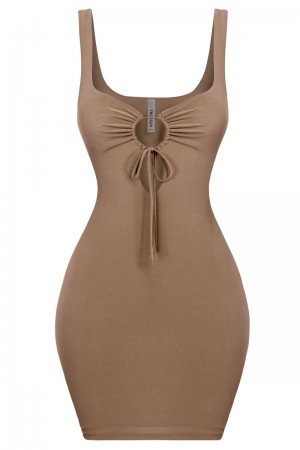 SLEVELESS MINI DRESS W/ FRONT CUT OUTS