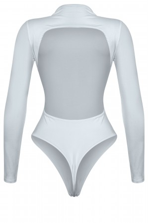 LONG SLEEVE MOCK NECK OPEN BACK BODYSUIT