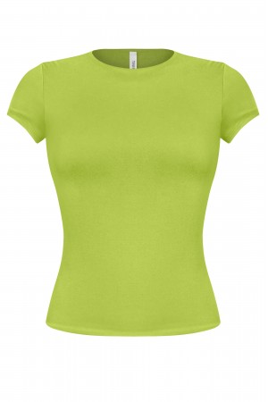 SHORT SLEEVE ROUND NECK SOLID BASIC TOP