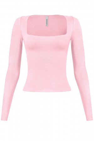 LONG SLEEVE DEEP SCOOP CASUAL TOP