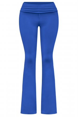 FOLD OVER LOW-WAIST LONG FLARE CASUAL PANTS