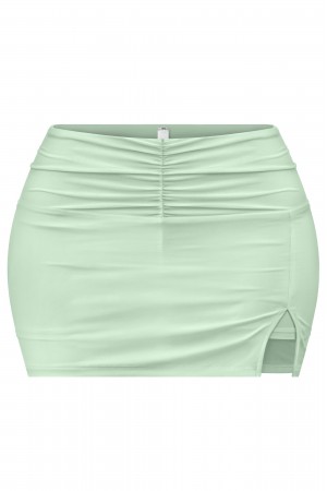 RUCHED WAIST SKORT W/ SIDE SLIT
