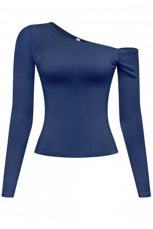 LONG SLEEVE ASYMMETRICAL NECK TOP