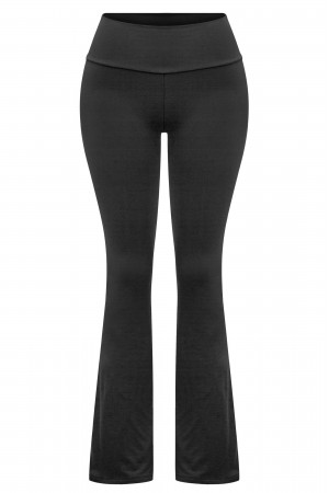 HIGH-WAISTED LONG FLARE CASUAL PANTS