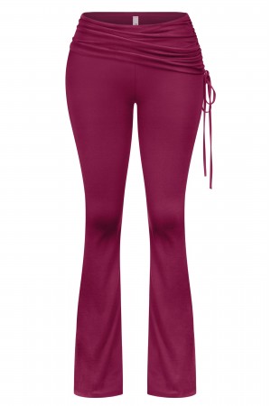 FOLD OVER LONG FLARE CASUAL PANTS