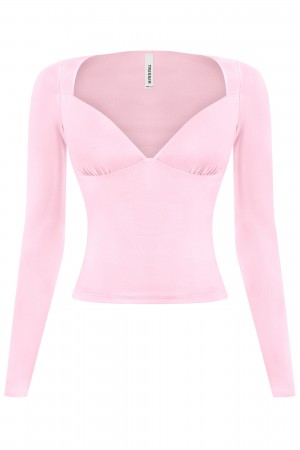 LONG SLEEVE PLUNGING V-NECKLINE TOP