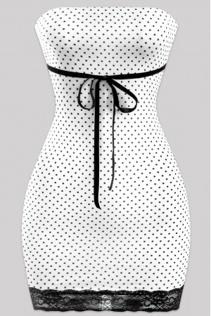 STRAPLESS POLKA DOT MINI DRESS