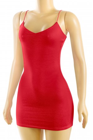 SLEEVELESS CAMI V-NECK SOLID MINI DRESS