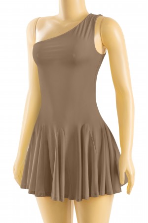 ONE-SHOULDER PLEATED MINI DRESS
