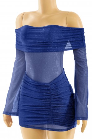 LONG SLEEVE LACE MINI DRESS