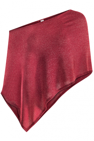 OFF SHOULDER ASYMMETRICAL KNIT CAPE TOP