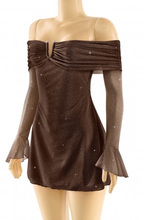 LONG SLEEVE LACE MINI DRESS