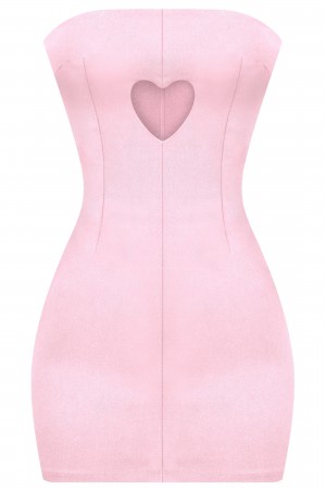 STRAPLESS HEART CUTOUT MINI DRESS