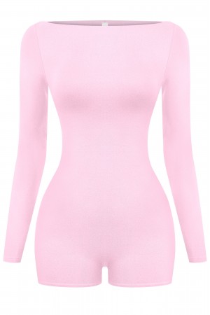 BOAT NECK LONG SLEEVE ROMPER