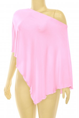 OFF SHOULDER ASYMMETRICAL KNIT CAPE TOP